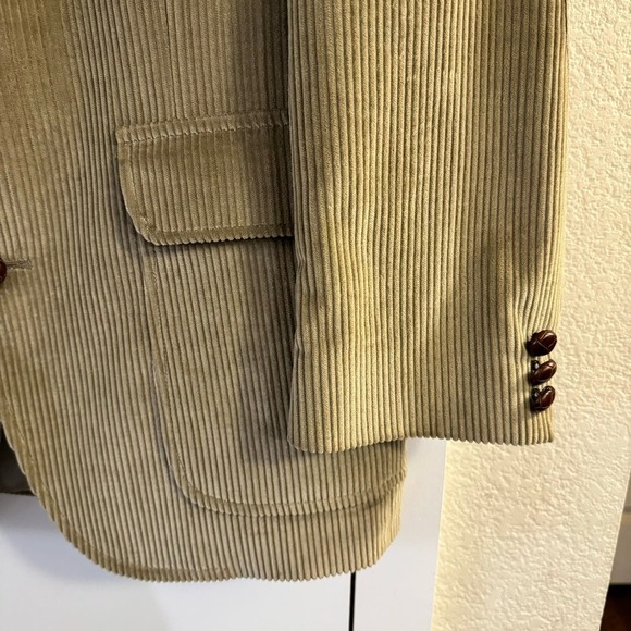 VINTAGE 70’s Orvis Safari Blazer Men’s Zambezi Corduroy Leather Patch Notch 40S - Picture 3 of 10